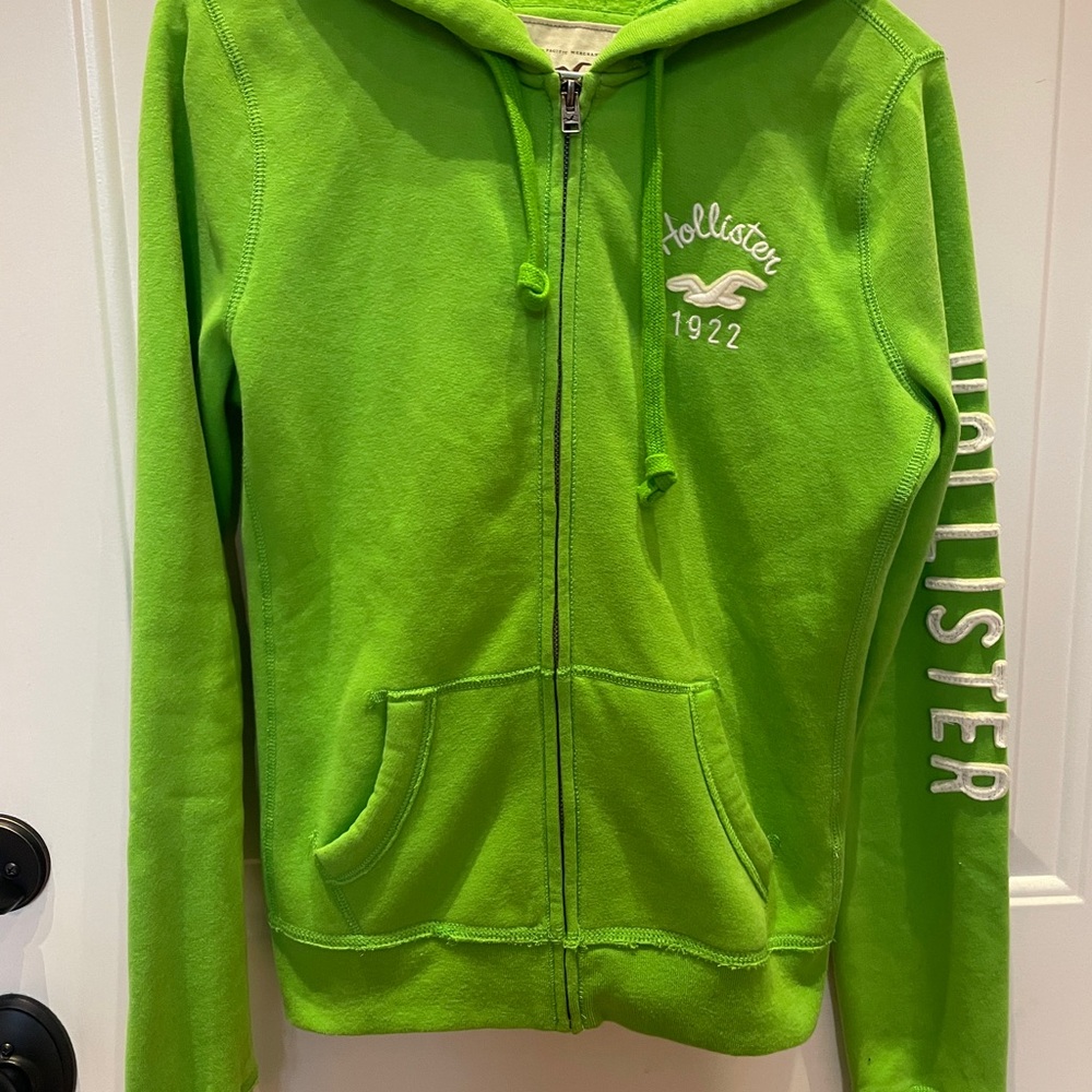 Vintage Hollister Lime Green Hoodie with Logo